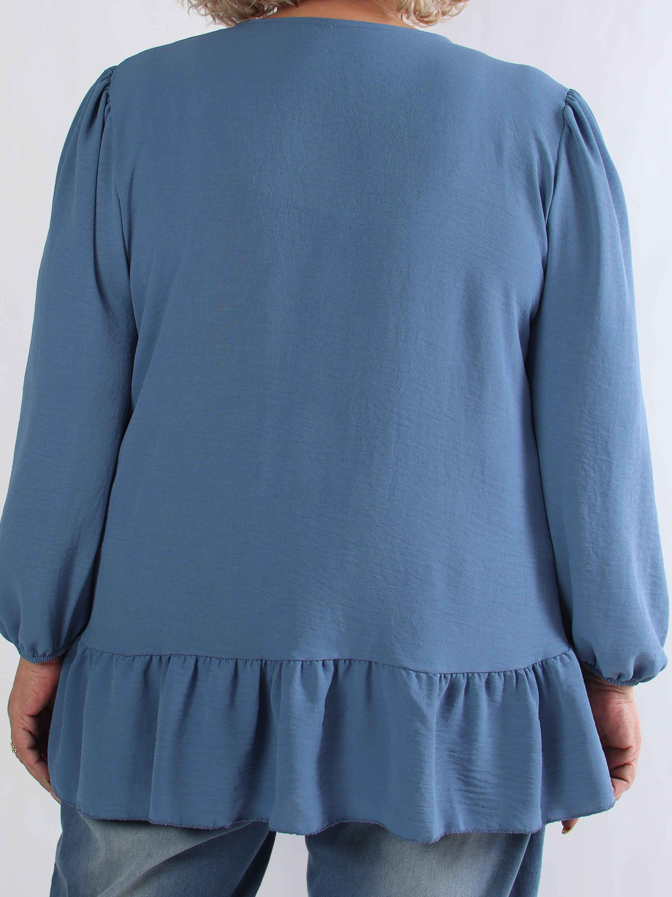 Leslie - Plus size tunika i viskose med fine sløjfer foran